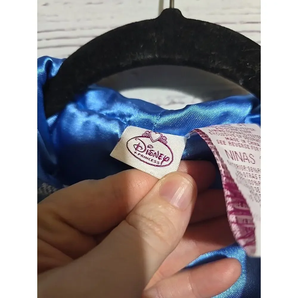Disney Princess Blue Plaid‎ Cinderella Fleece Hoodie Jacket Kids Girls Size 3T